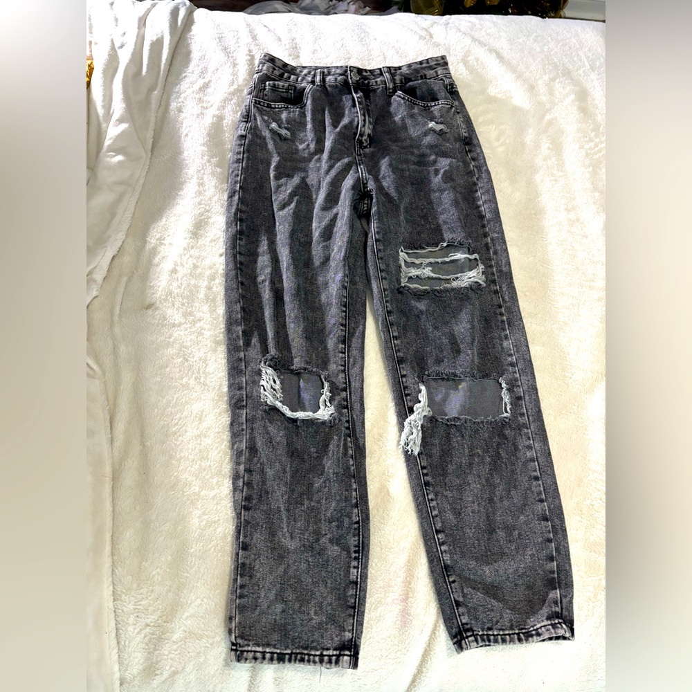 SHEIN, Black washed jeans, size medium/6